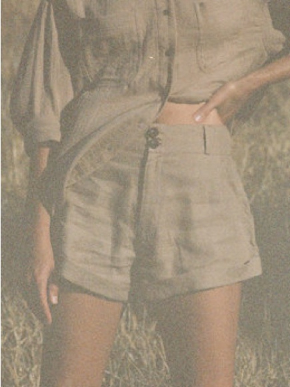 acacia swimwear Beige High-Waist Tailored Shorts